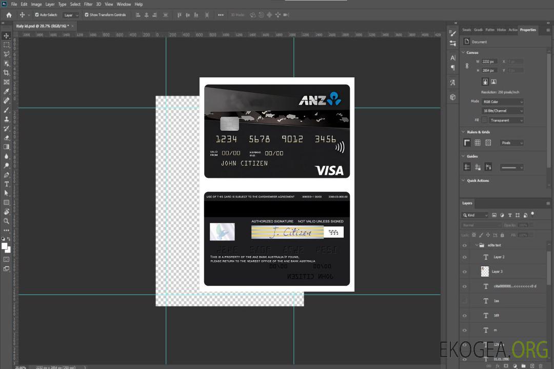 Carte Visa de crédit Australie ANZ Rewards Black template Carte Visa de crédit Australie ANZ Rewards Black template